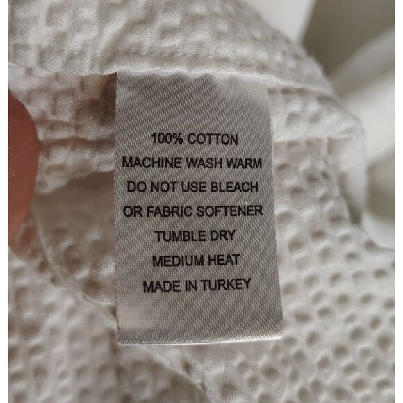 Mantouk White Waffle Knit Robe, Size M/L, 100% Cotton, Unisex Men Women READ - Picture 4 of 6